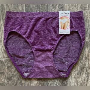 New Jockey Smooth & Shine Seamfree Hi Cut Panties Size 5/S Raspberry Heather